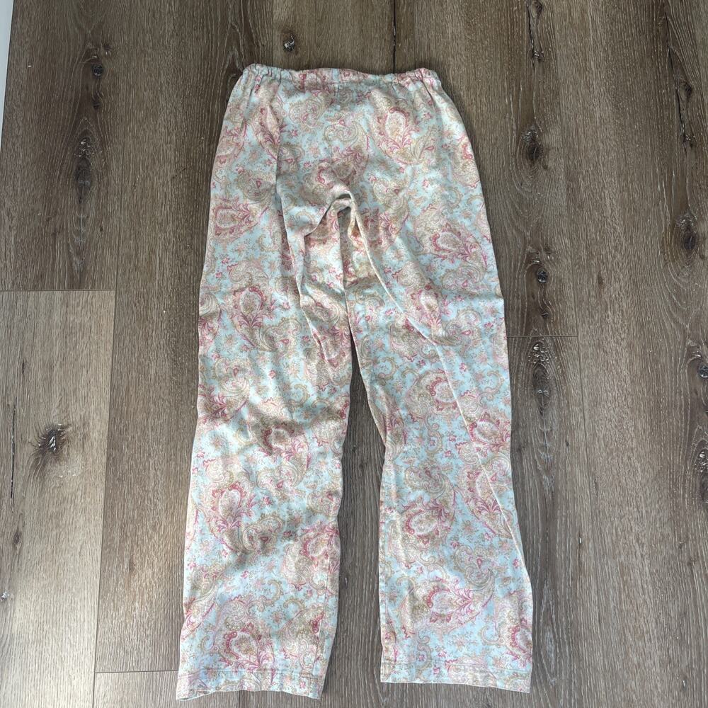 Lauren Ralph Lauren Women S Pajama Set Paisley Print Button Up Top Pants Flannel - Picture 11 of 16